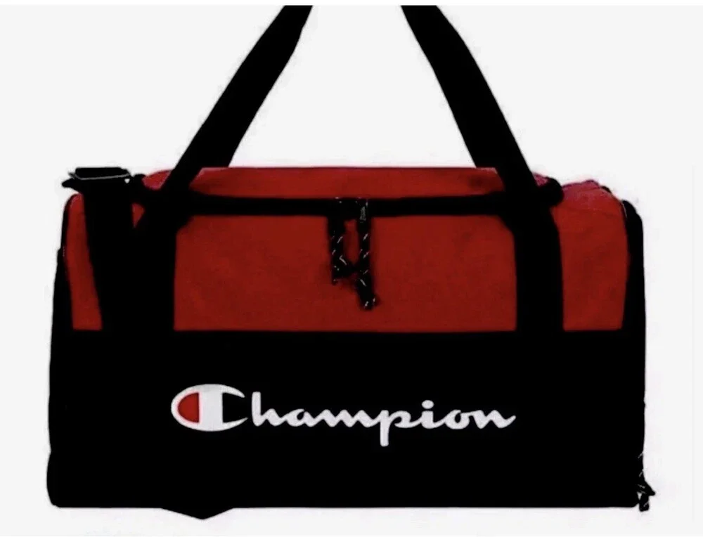 Champion Red Black Duffel Bag Gym Travel Sports Overnight Bag New With Tags